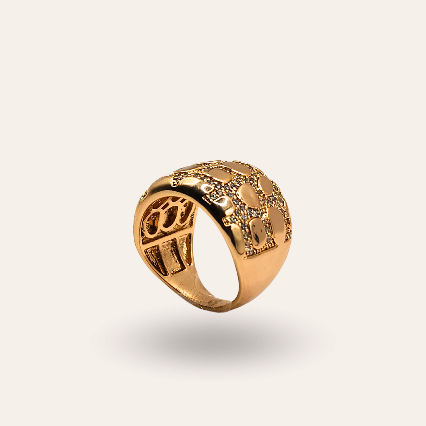 Anel Casco de Tartaruga Dourado