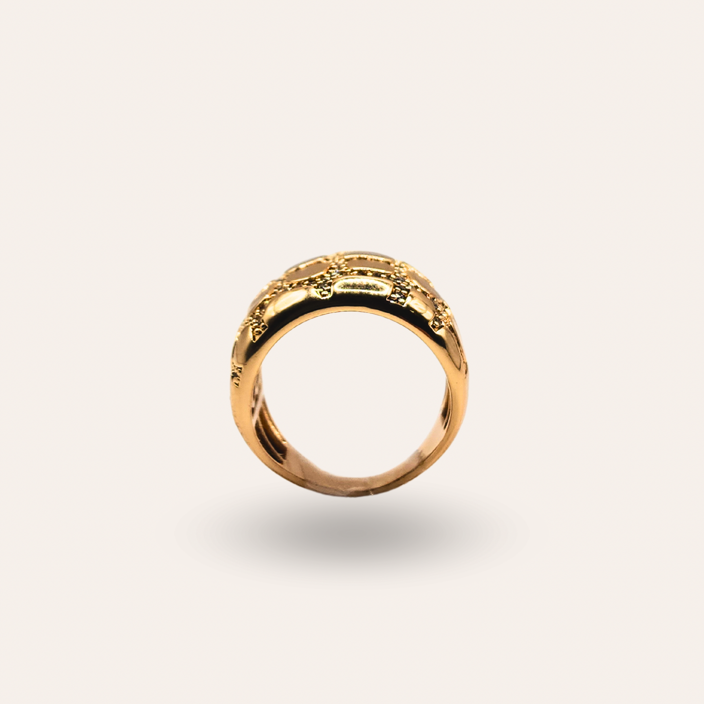 Anel Casco de Tartaruga Dourado
