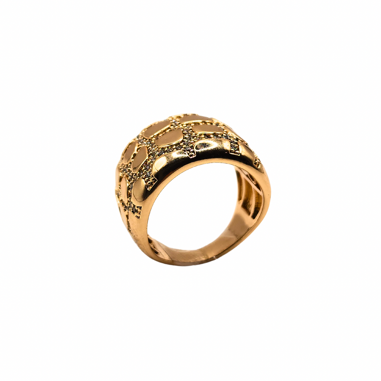 Anel Casco de Tartaruga Dourado
