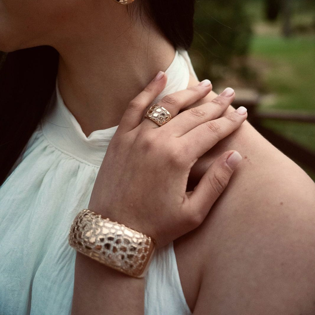 Pulseira Casco de Tartaruga Dourado