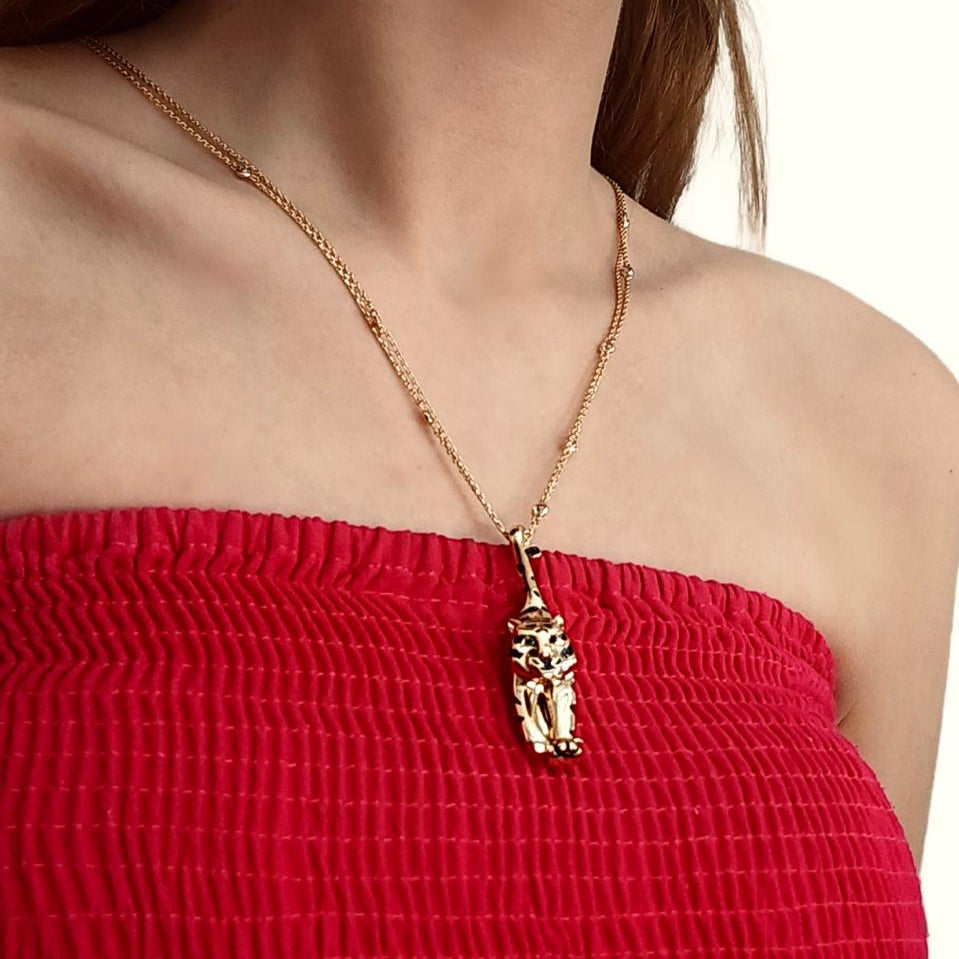 Colar Tigre com Cordão estilo Tiffany